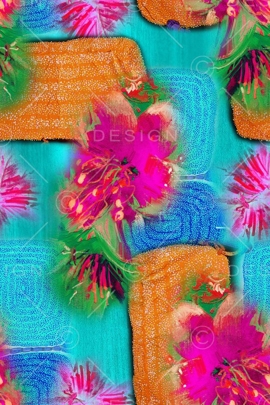 几何花卉印花华亿平台图片