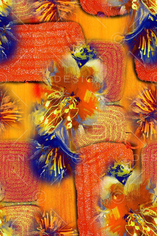 几何花卉印花华亿平台图片