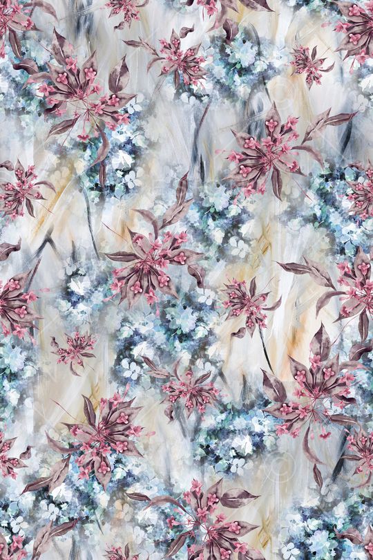 几何花卉印花华亿平台图片