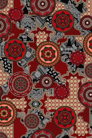 民族花卉印花华亿平台图片