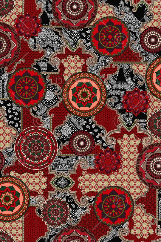 民族花卉印花华亿平台图片