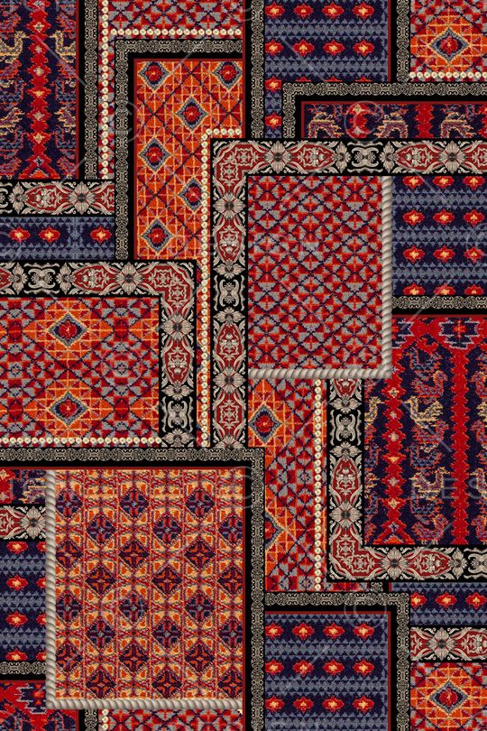 民族花卉印花华亿平台图片