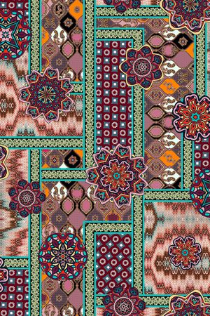 民族花卉印花华亿平台图片