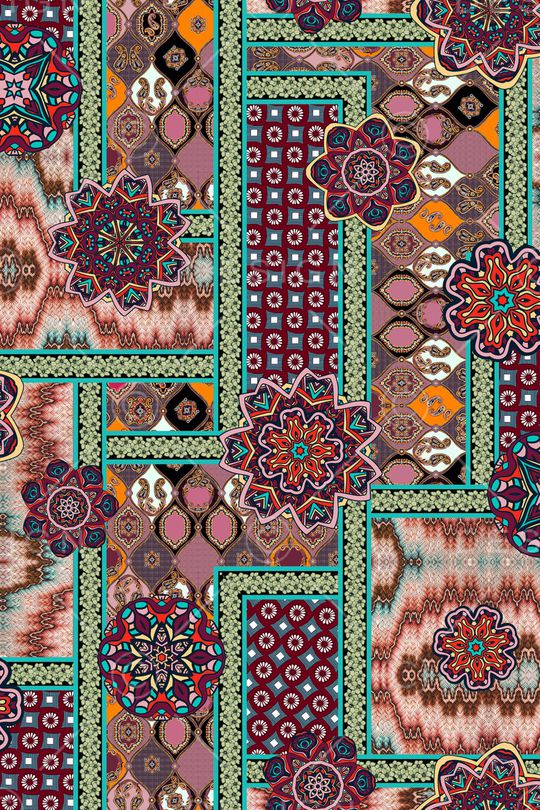 民族花卉印花华亿平台图片