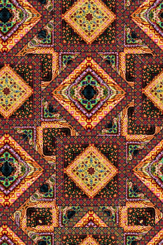 民族花卉印花华亿平台图片