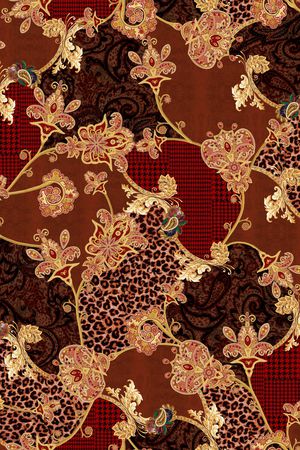 民族花卉印花华亿平台图片