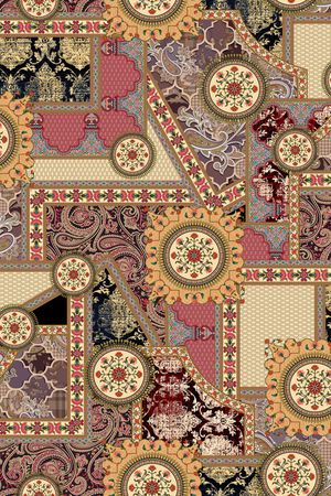 民族花卉印花华亿平台图片