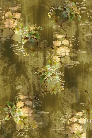 中国风旗袍印花印花华亿平台图片