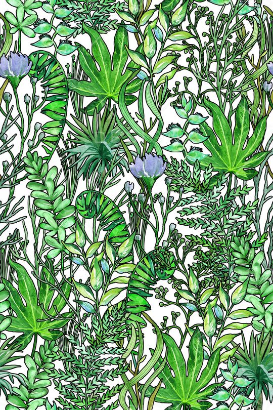 绿植树叶印花华亿平台图片