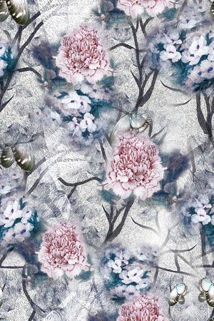 花卉印花华亿平台图片