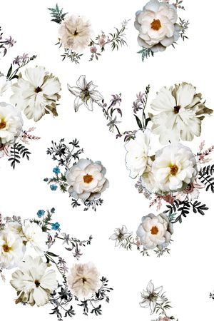 手绘花卉印花华亿平台图片