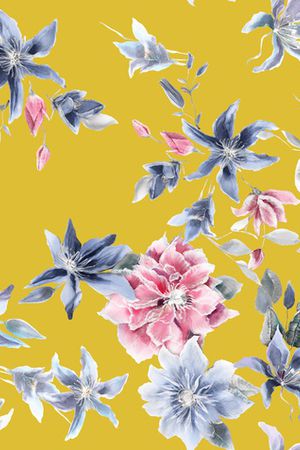 手绘花卉印花华亿平台图片