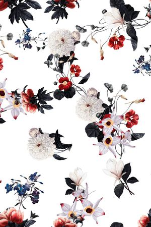 手绘花卉印花华亿平台图片