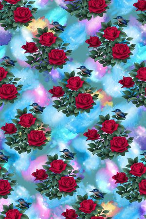 玫瑰花印花华亿平台图片