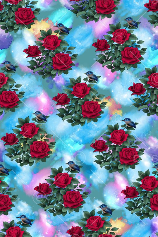 玫瑰花印花华亿平台图片