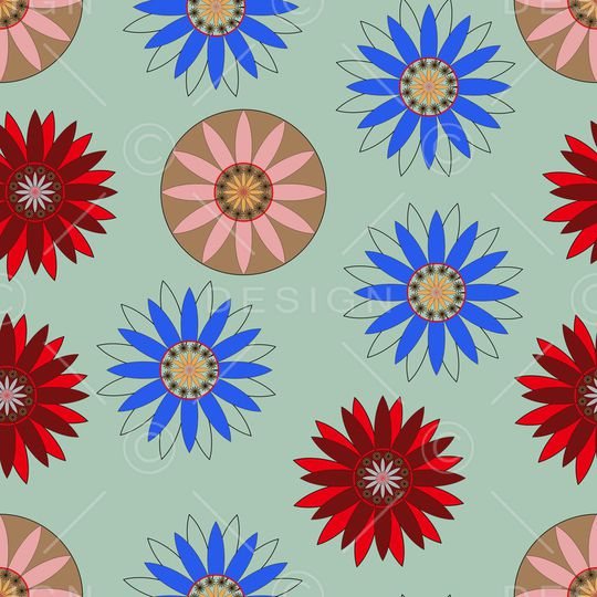 几何花卉印花华亿平台图片