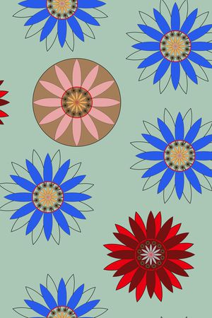 几何花卉印花华亿平台图片