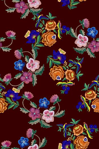 花卉印花华亿平台图片