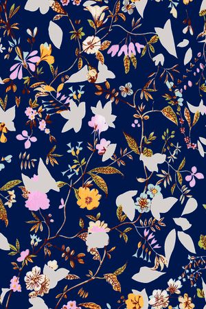 花卉蝴蝶印花华亿平台图片