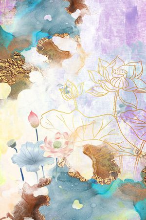 几何花卉印花华亿平台图片