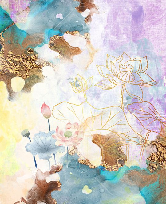 几何花卉印花华亿平台图片