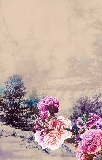 花卉印花华亿平台图片