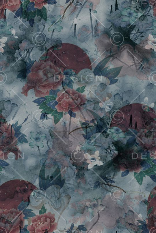 花卉印花华亿平台图片