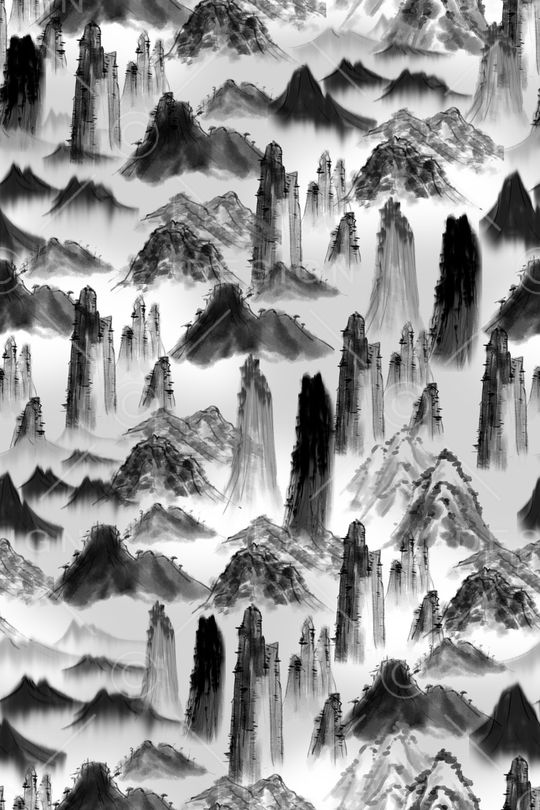 水墨风印花华亿平台图片