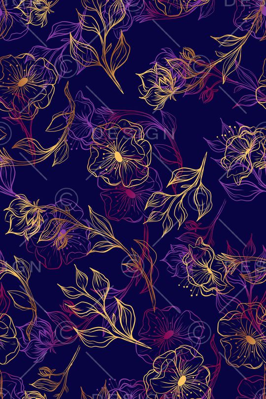 抽象花卉印花华亿平台图片