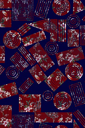 几何花卉印花华亿平台图片