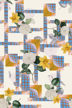 几何花卉印花华亿平台图片