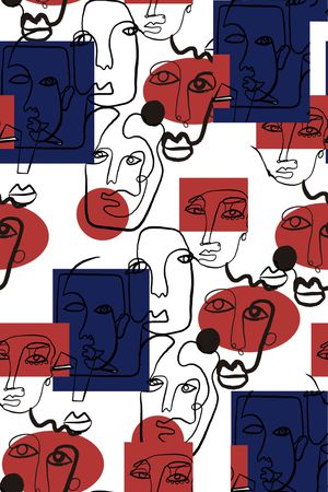 线条画印花华亿平台图片