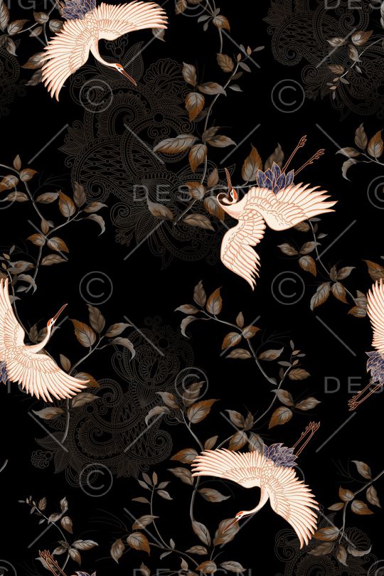 仙鹤印花华亿平台图片