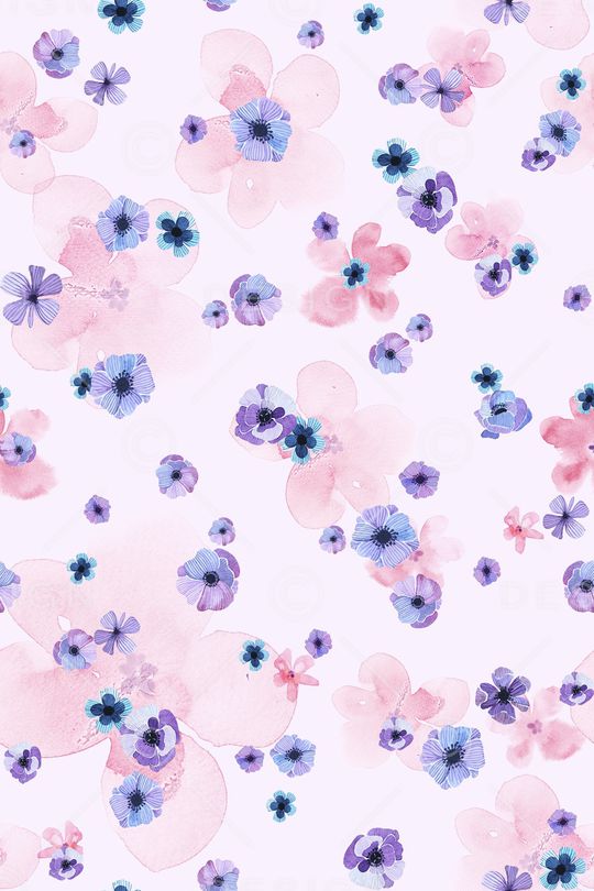 清爽底花卉印花华亿平台图片