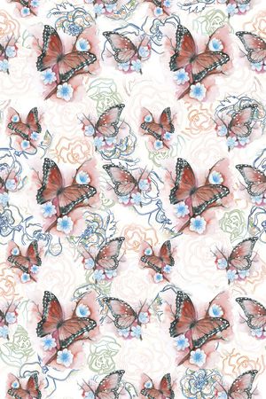 花卉蝴蝶印花华亿平台图片