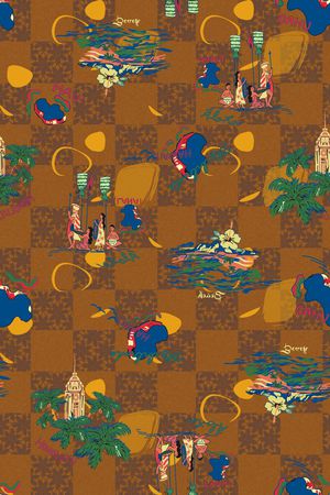 棕榈树印花华亿平台图片