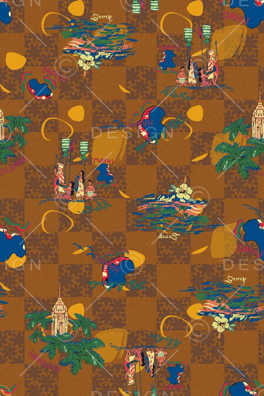 棕榈树印花华亿平台图片