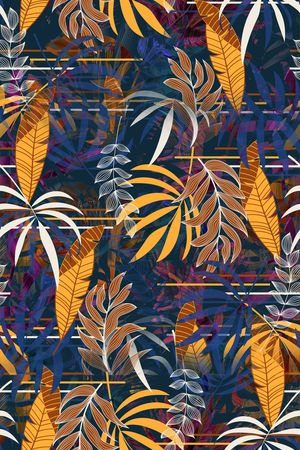 绿植树叶印花华亿平台图片