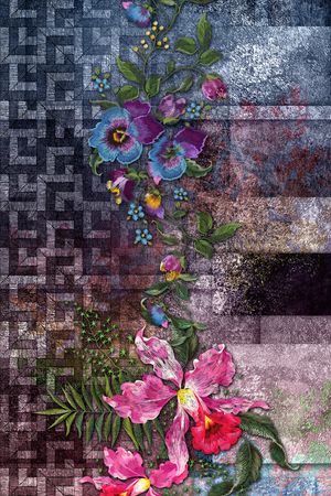 花卉印花华亿平台图片