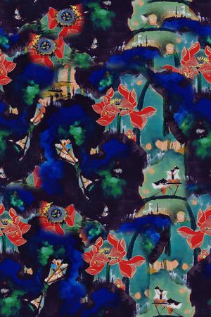 荷花印花华亿平台图片