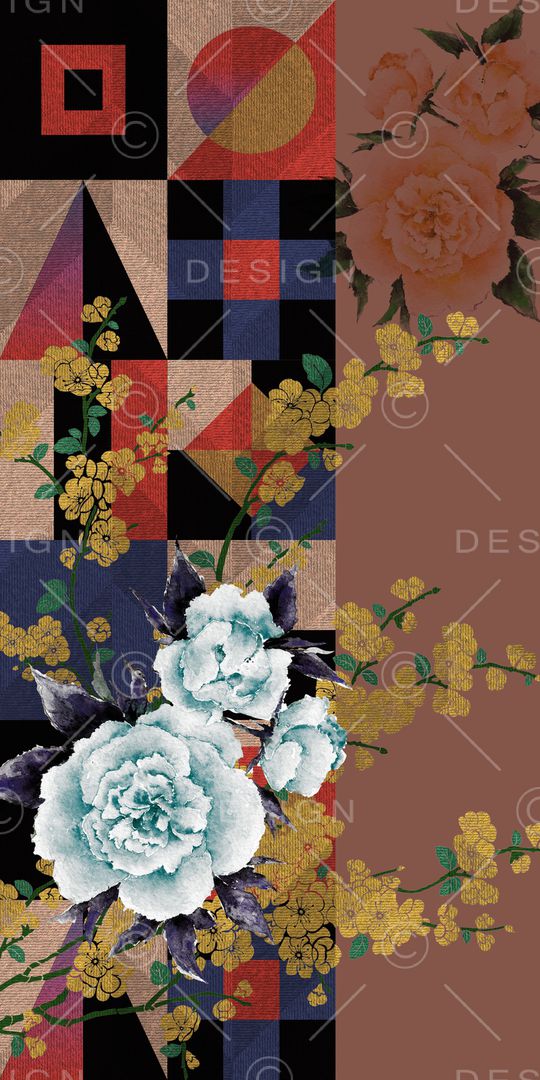 花卉印花华亿平台图片