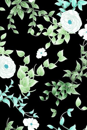 清爽底花卉印花华亿平台图片