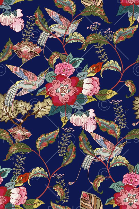 花卉蝴蝶印花华亿平台图片