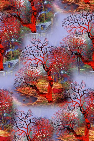 抽象花卉印花华亿平台图片