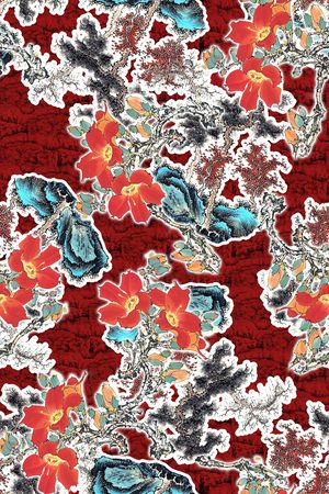 旗袍印花华亿平台图片