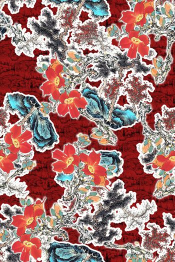 旗袍印花华亿平台图片