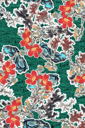 旗袍印花华亿平台图片