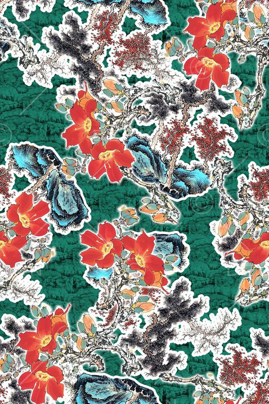 旗袍印花华亿平台图片