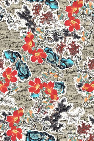 旗袍印花华亿平台图片