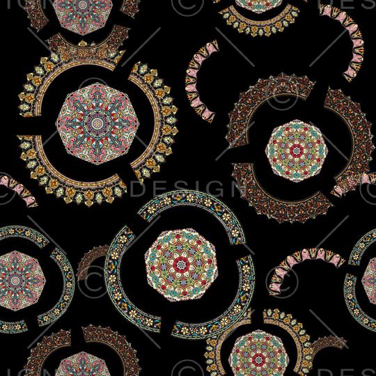 民族花卉印花华亿平台图片